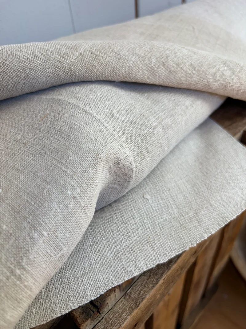 Das besondere Leinen: schwer, breit: 6,4 Meter um 1940 handgewebt sauber - 2 Kilo
