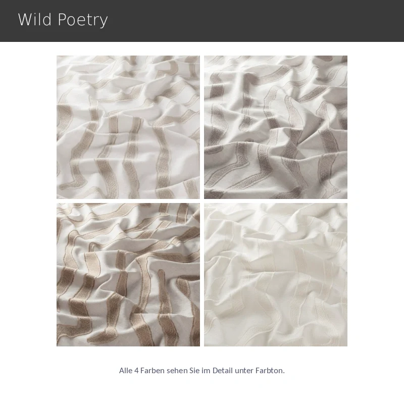 Wild Poetry – hochwertiger Design Vorhang nach Maß mit modernem Zebra-Muster Leinenmischung, 4 Naturtönen