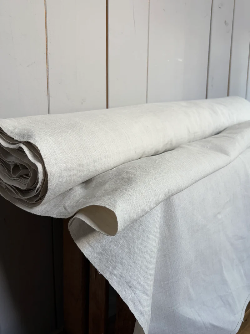 5 Meter antikes Leinen handgewebt um 1900 schwer, mittelfein 1,2 Kilo