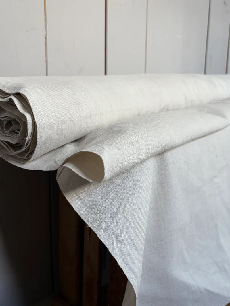 5 Meter antikes Leinen handgewebt um 1900 schwer, mittelfein 1,2 Kilo