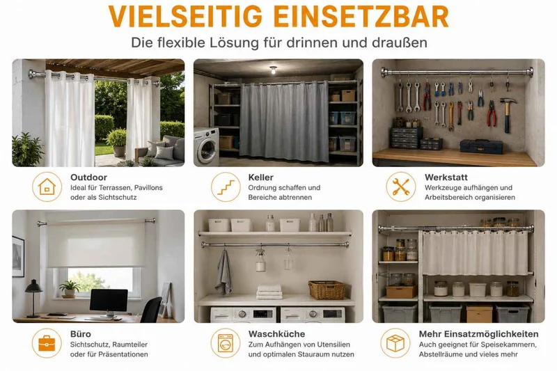 Teleskopstange »Como« ohne Bohren, ausziehbar , Ø 25/22 mm, Klemmstange als Gardinenstange, Duschvorhangstange und Kleiderstange 202610