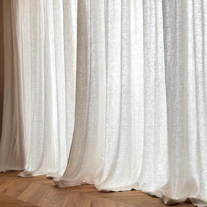 Honest Reboot – hochwertiger Leinen-Vorhang nach Maß halbtransparent aus 100 % Leinen stonewashed 60 Farben