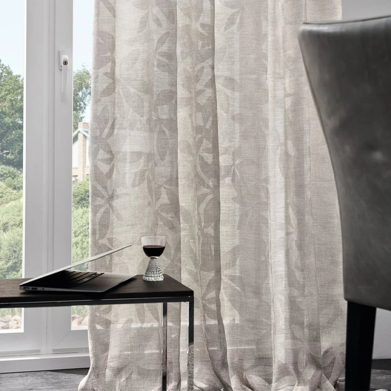 Maryam – hochwertiger Vorhang nach Maß mit modernem Blumenmuster in 3 natürlichen Farben