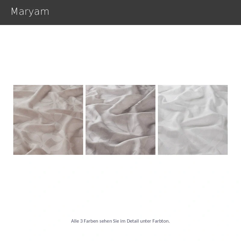 Maryam – hochwertiger Vorhang nach Maß mit modernem Blumenmuster in 3 natürlichen Farben