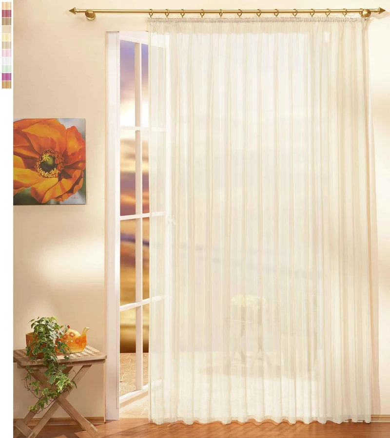 Gardinen Store Voile mit Kräuselband 610001