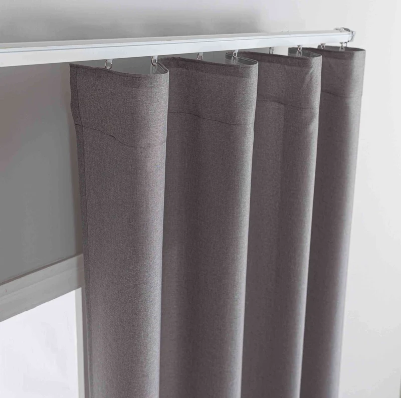 Gardinen-Set 3-teilig XL Wien« | 2 Vorhänge Leinenoptik HxB 245x300 cm und 1 Voile Batist Store HxB 245x600 cm Weiß 1:2 Wellenband 2025100-110S4