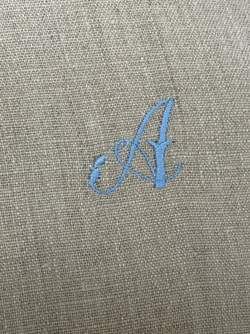 Kissenbezug washed Leinen mit Monogramm A