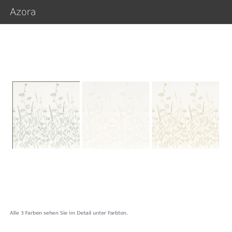 Azora - hochwertige transparente Gardine nach Maß mit floraler Stickerei, feiner Leinenoptik Blumensockel