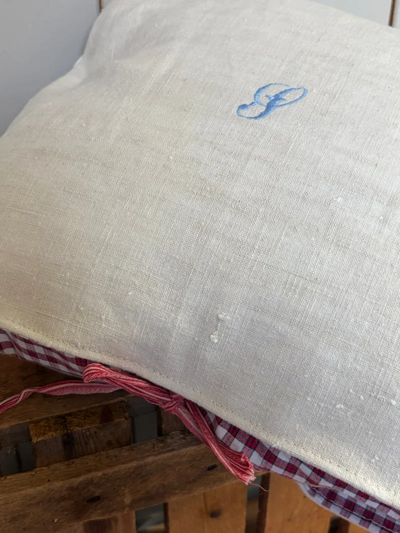 Kissenbezug Leinen mit Monogramm S