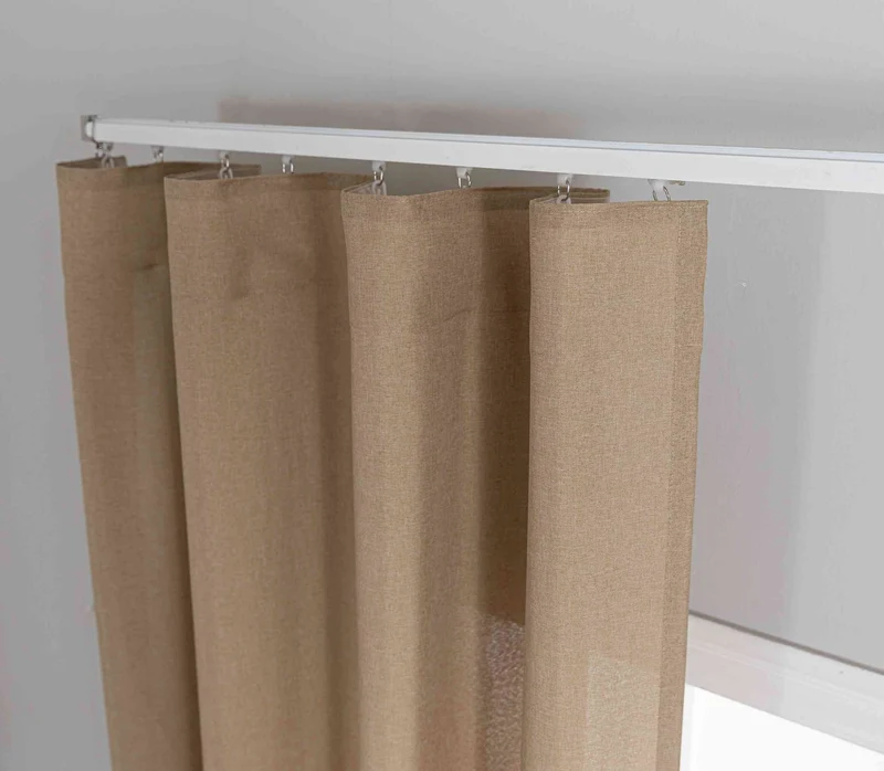 Gardinen-Set 3-teilig L Wien« | 2 Vorhänge Leinenoptik HxB 245x300 cm und 1 Voile Batist Store HxB 245x300 cm Weiß 1:2 Wellenband 2025100-110S3