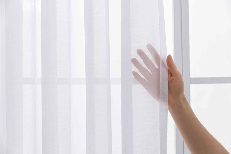 Gardinen-Set 3-teilig M Wien« | 2 Vorhänge Leinenoptik HxB 245x145 cm und 1 Voile Batist Store HxB 245x600 cm Weiß 1:2 Wellenband 2025100-110S2