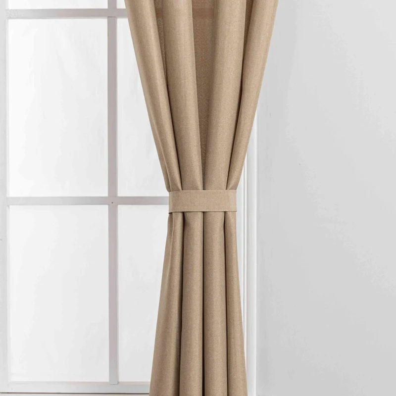 Gardinen-Set 3-teilig S Wien« | 2 Vorhänge Leinenoptik HxB 245x145 cm und 1 Voile Batist Store HxB 245x300 cm Weiß 1:2 Wellenband 2025100-110S1