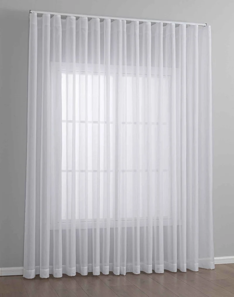 Gardine Voile Batist mit Wellenband »Wien« 1:2 Wellenband Bleibandabschluß Knitterarm Wellenfall 2025100