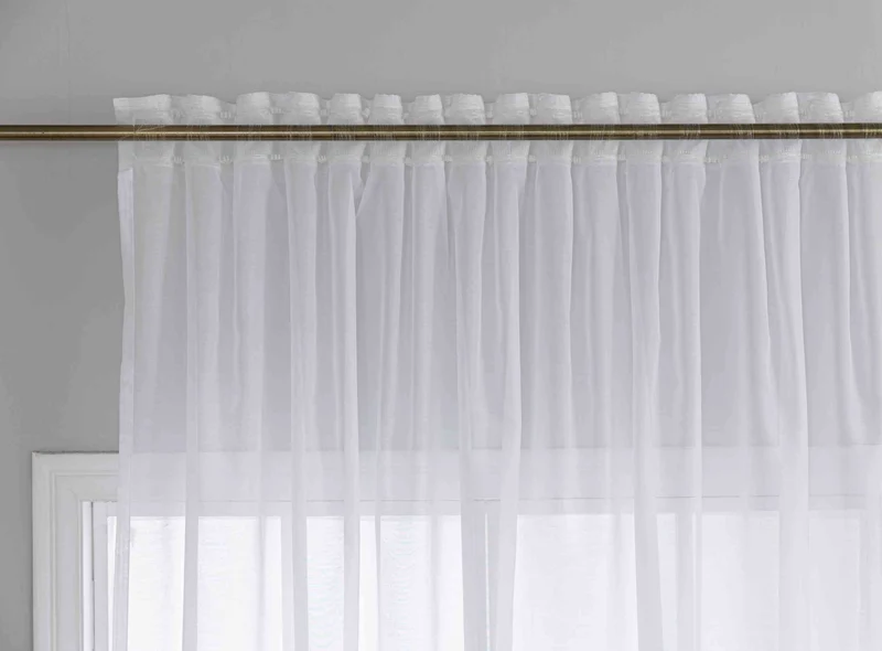 Gardine Voile Batist mit Wellenband »Wien« 1:2 Wellenband Bleibandabschluß Knitterarm Wellenfall 2025100