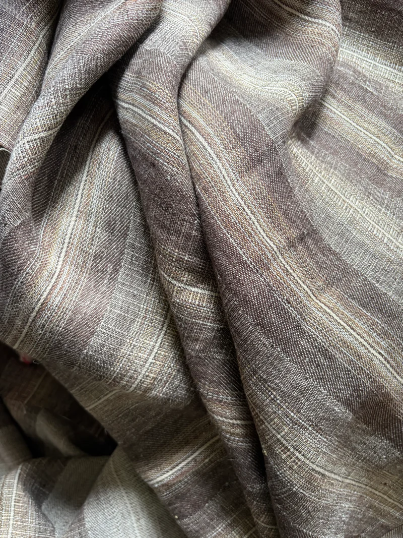 2,75 x 1,6 Meter fantastisches washed Leinen in Braunmelange