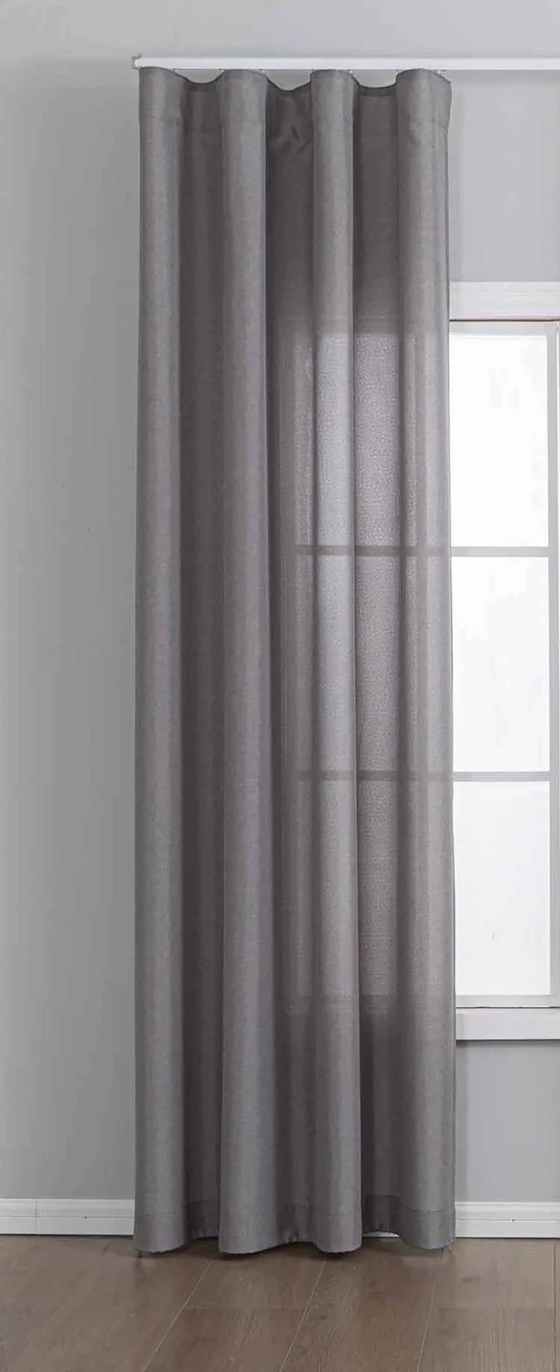 Vorhang Cationic mit Wellenband »Wien« 1:2 Wellenband Bleibandabschluß Knitterarm Wellenfall 2025110