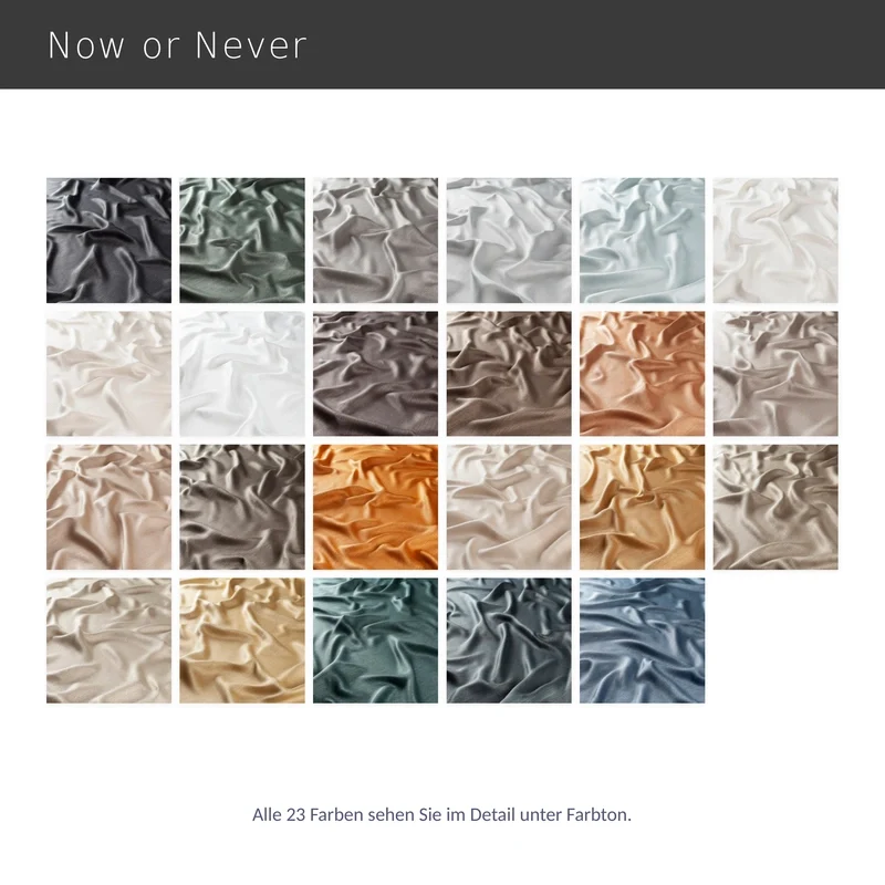 Now or Never – Design Vorhang nach Maß blickdicht in eleganter Wollsatin-Optik leicht glänzende Nuancen