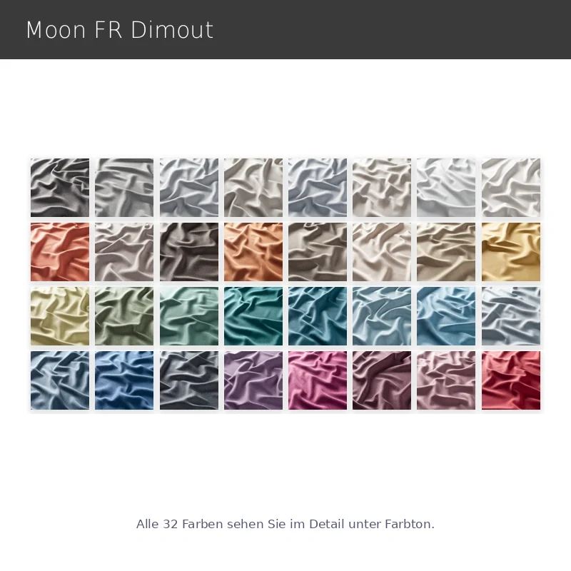 Moon FR Dimout – verdunkelndes Raffrollo nach Maß mit optionaler Thermo- und Akustikoption