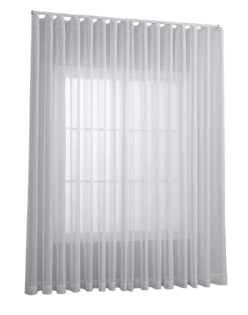 2er Set Gardinen Voile Batist mit Wellenband »Wien« 1:2 Wellenband Bleibandabschluß Knitterarm Wellenfall 2025100-2