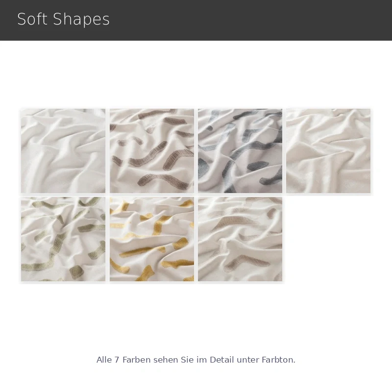 Soft Shapes – halbtransparenter Design Vorhang nach Maß mit organischem Muster Leinenanteil