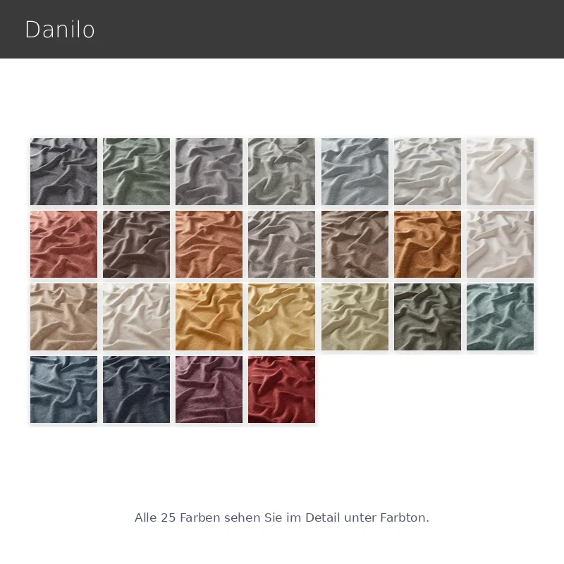 Moderner Leinenoptik Vorhang Danilo halbtransparent strukturiert nach Maß in 25 Farben