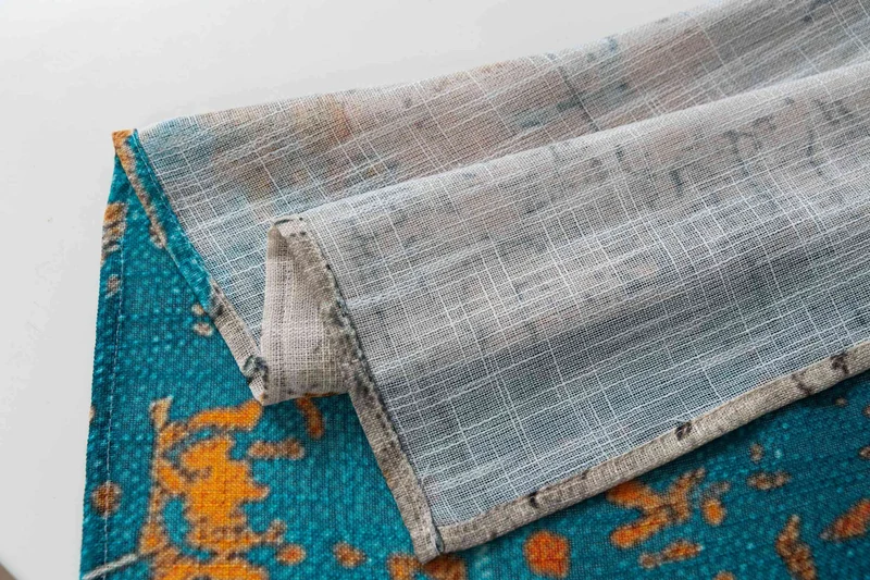 2er Set Vorhang Ösen Grobfaser »Seoul Collection« Digital Druck Ösen Linenlook-Struktur Halbransparent Blickdicht Gardinen