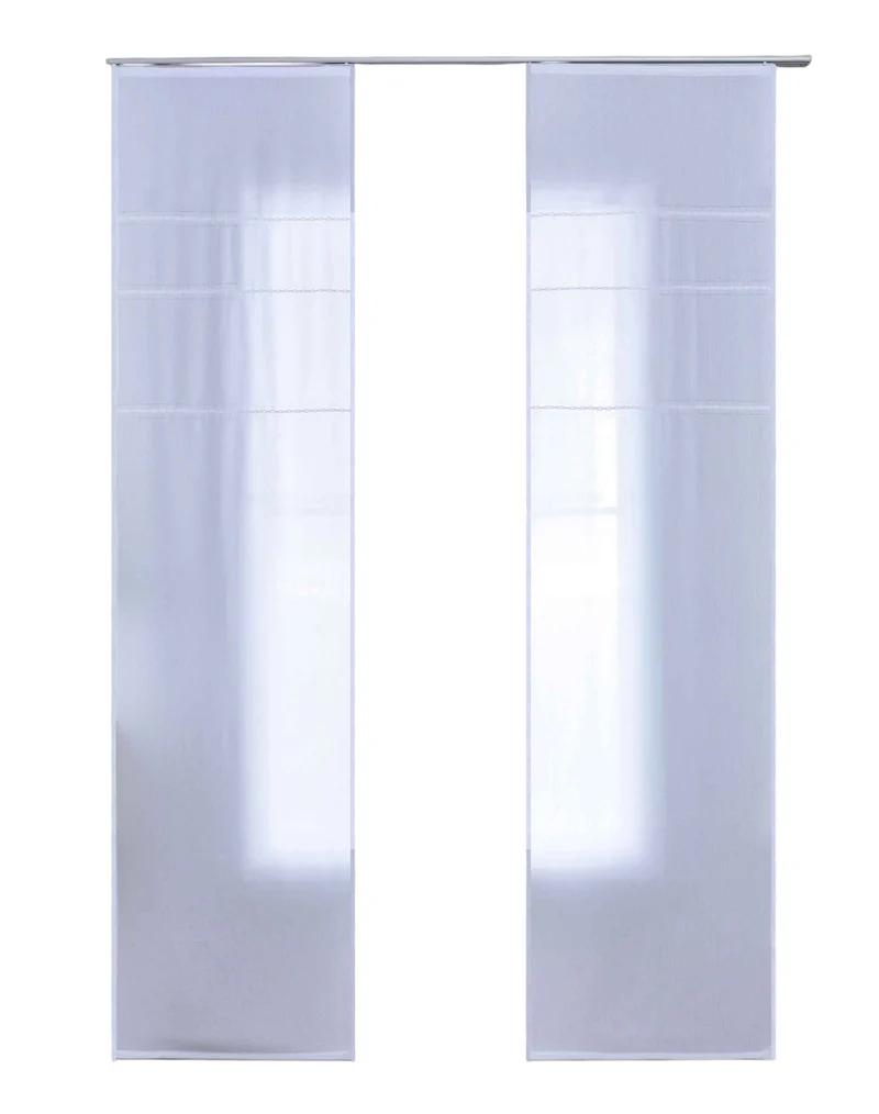 2er Set Halbtransparente Schiebegardinen mit Paneelwagen »Leipzig« Kettenmuster lichtdurchlässig elegante Struktur 202450P-2