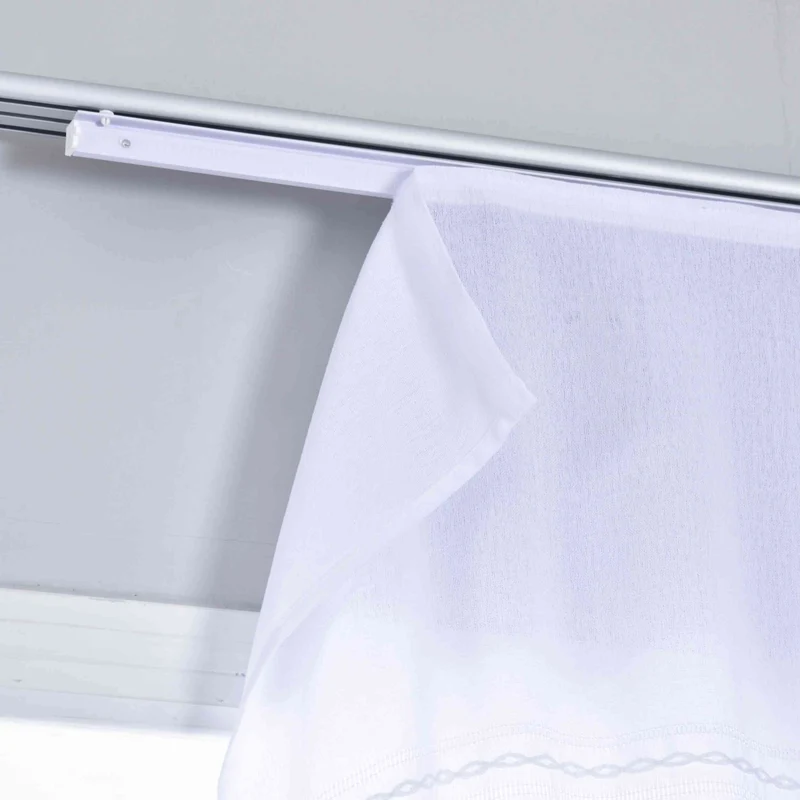 2er Set Halbtransparente Schiebegardinen mit Paneelwagen »Leipzig« Kettenmuster lichtdurchlässig elegante Struktur 202450P-2