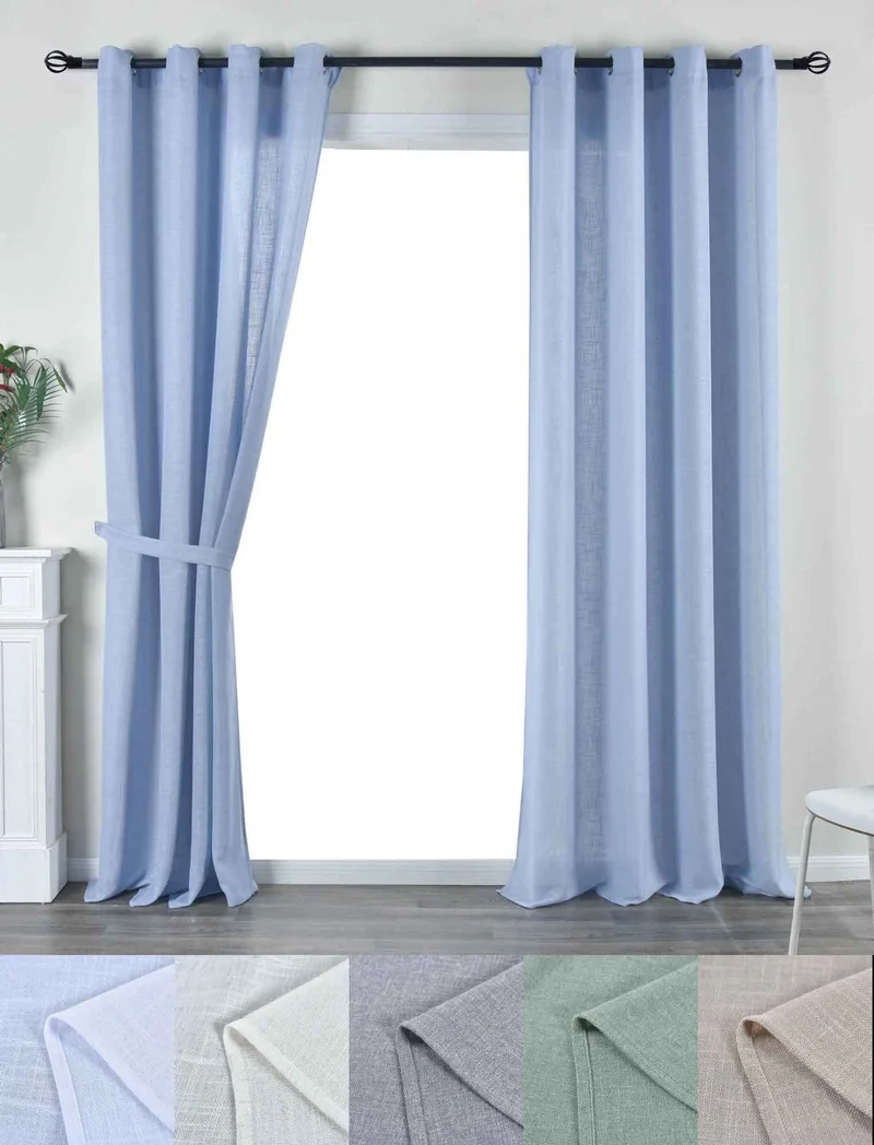 2er Set Vorhang Ösen »Essen« Cationic Raffhalter Leinenstruktur blickdicht lichtdurchlässig 210 g/m² 202430-2