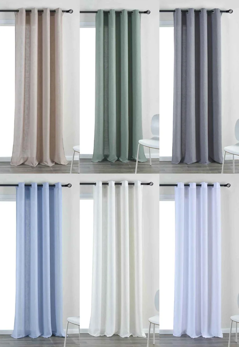 Vorhang Ösen »Essen« Cationic Raffhalter Leinenstruktur blickdicht lichtdurchlässig 210 g/m² 202430