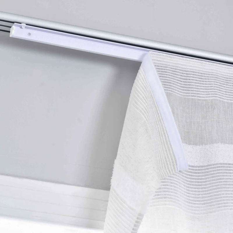 2er Set Halbtransparente Schiebegardinen Paneelwagen HxB 245x60 cm Natur Meliert »Halle« Chenille Leinenbindung Lichtdurchlässig Halbtransparent 202480P-2