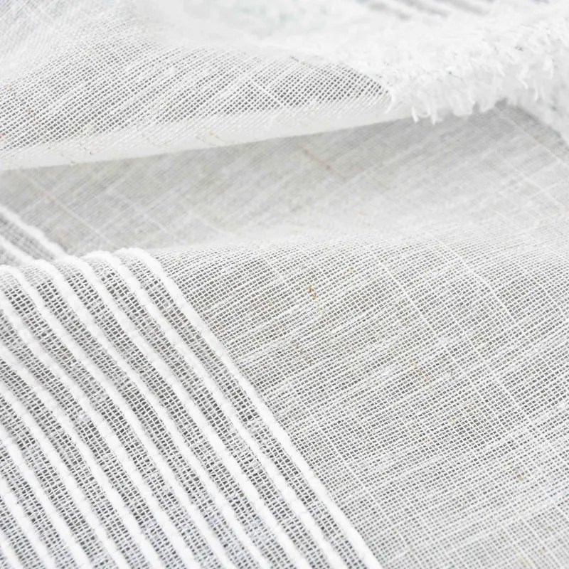 2er Set Halbtransparente Schiebegardinen Paneelwagen HxB 245x60 cm Natur Meliert »Halle« Chenille Leinenbindung Lichtdurchlässig Halbtransparent 202480P-2