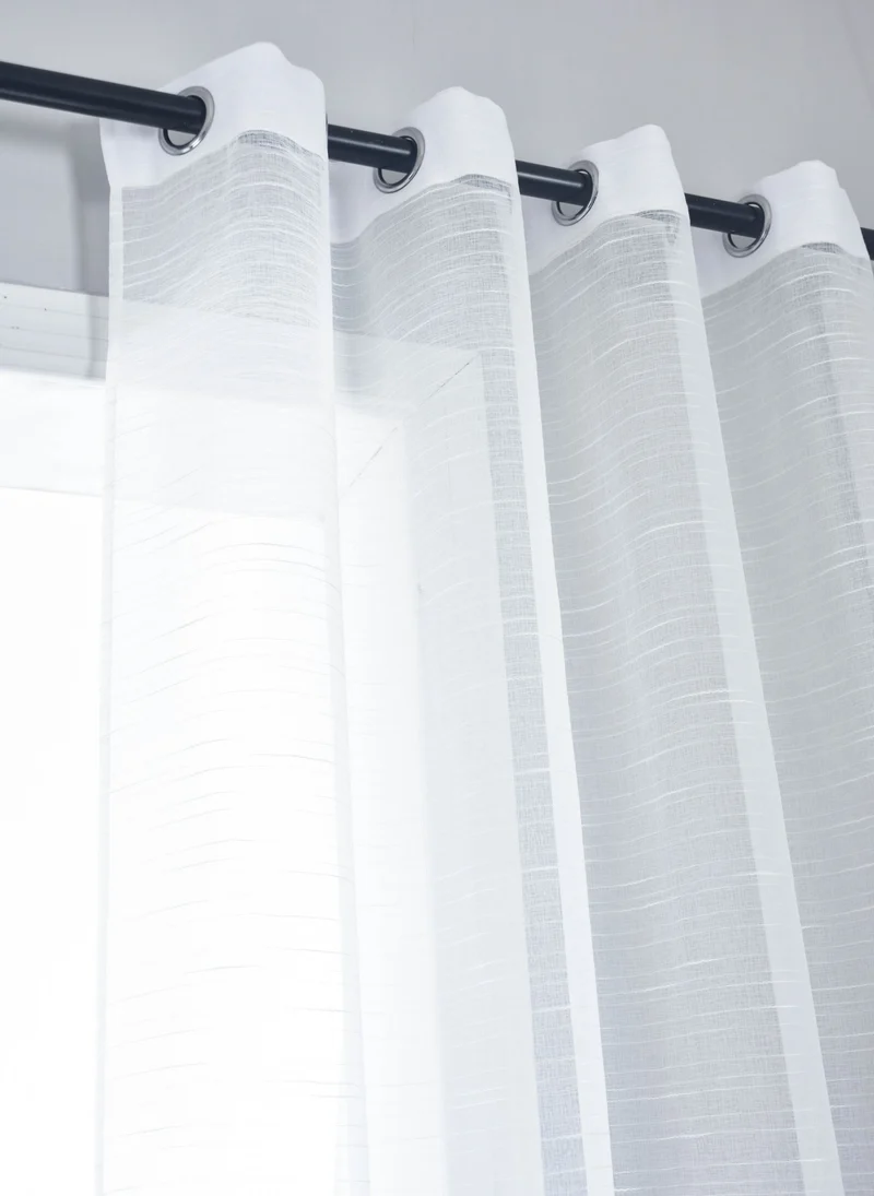 2er Set Gardinen »Dresden« Ösen HxB 245x135 cm Natur Raffhalter filigran leicht modern elegant Linienmuster 202440-2
