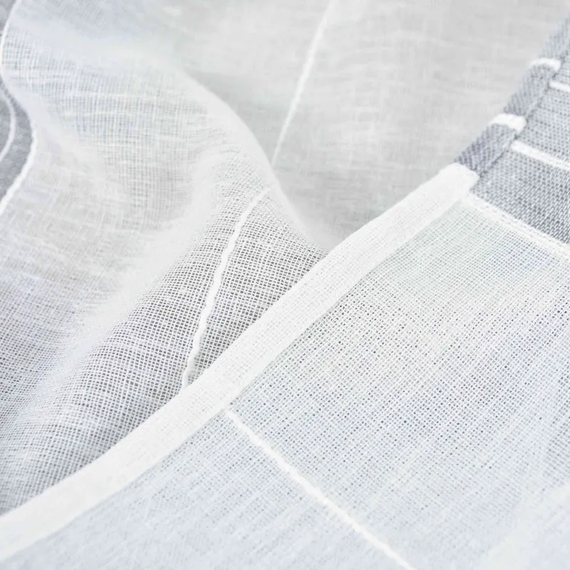 2er Set Halbtransparente Gardinen mit Ösen »Frankfurt« Leinenbindung Robust Formstabil Linienmuster 202460-2