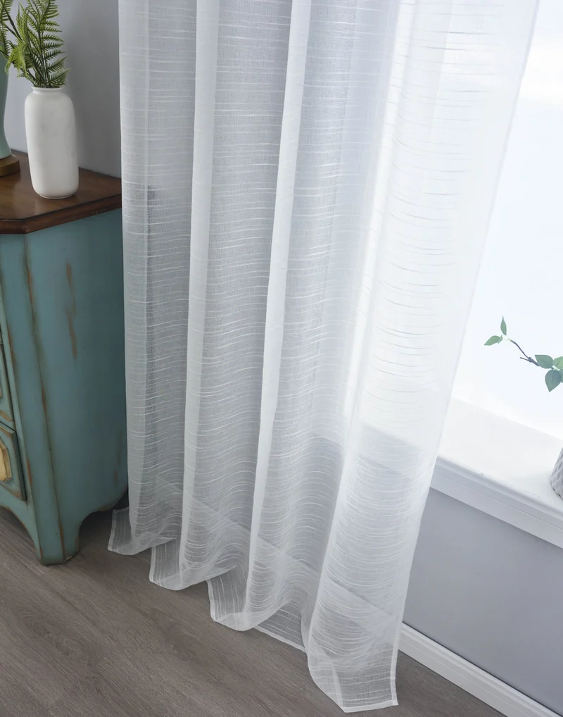 Gardine »Dresden« Ösen HxB 245x135 cm Natur Raffhalter filigran leicht modern elegant Linienmuster 202440