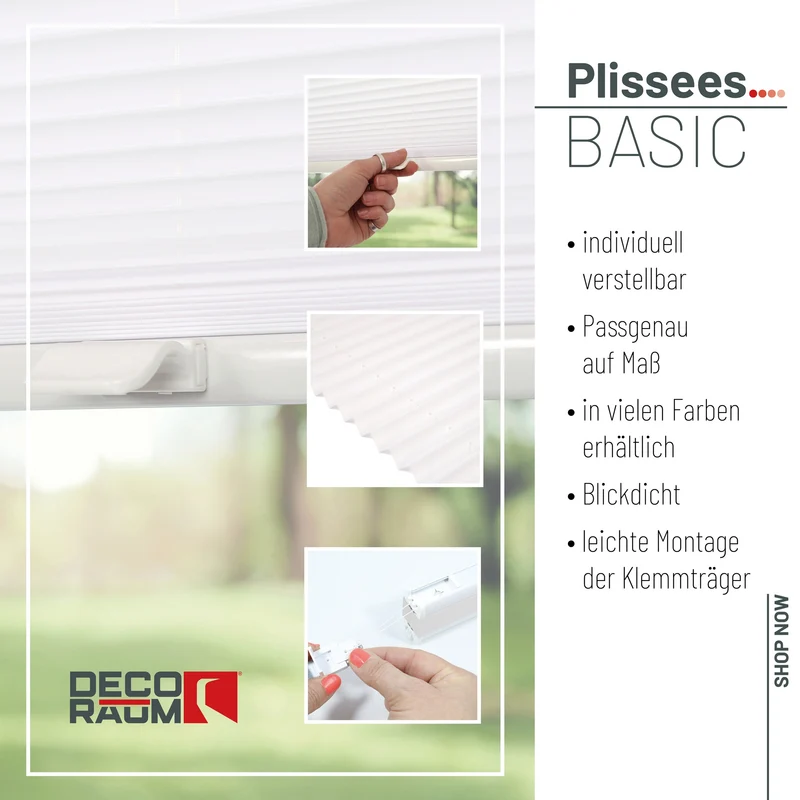 Klemmfix-Plissee blickdicht – ohne Bohren