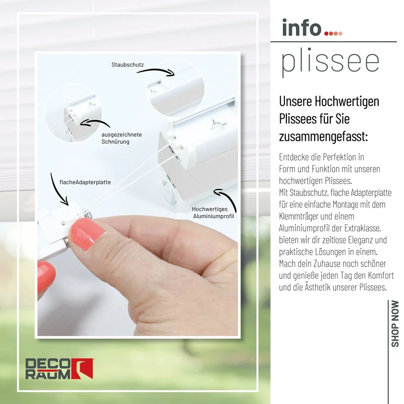 Klemmfix-Plissee blickdicht – ohne Bohren
