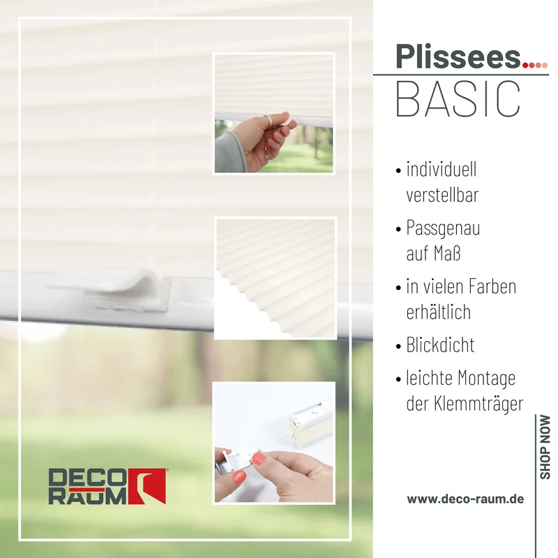 Klemmfix-Plissee blickdicht – ohne Bohren