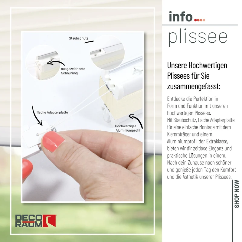 Klemmfix-Plissee blickdicht – ohne Bohren
