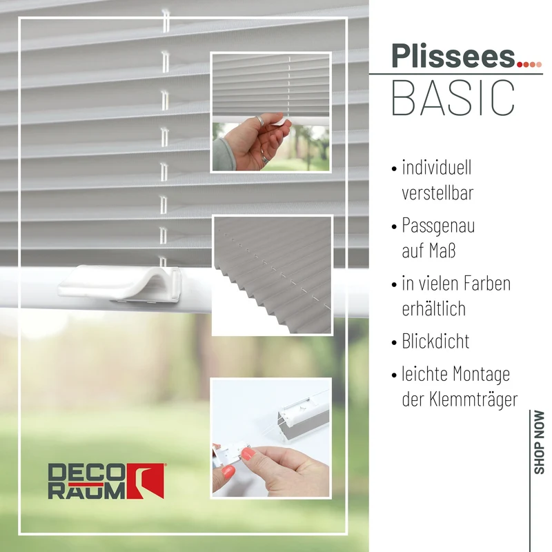 Klemmfix-Plissee blickdicht – ohne Bohren