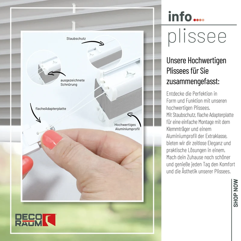 Klemmfix-Plissee blickdicht – ohne Bohren