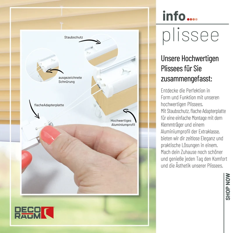 Klemmfix-Plissee blickdicht – ohne Bohren