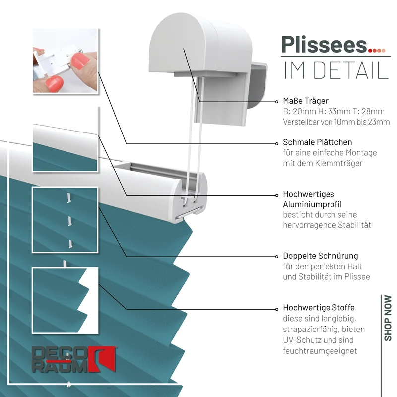 Klemmfix-Plissee blickdicht – ohne Bohren