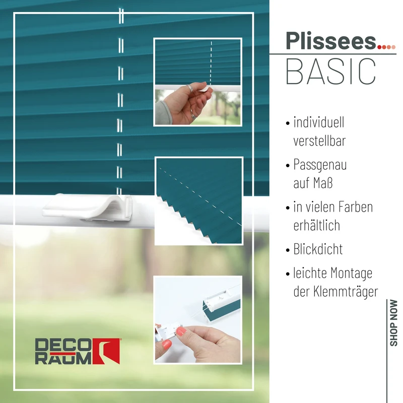 Klemmfix-Plissee blickdicht – ohne Bohren