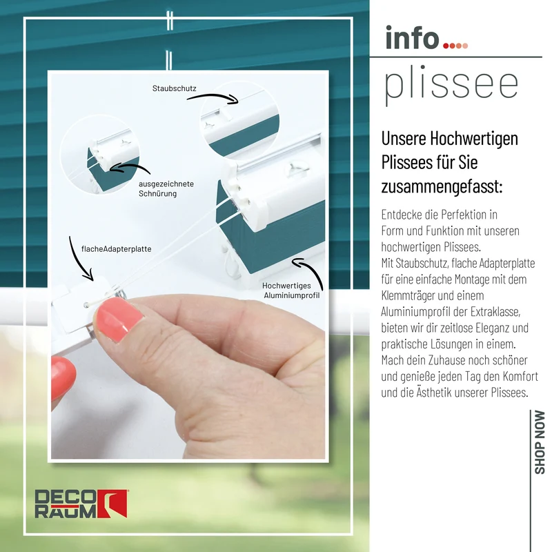 Klemmfix-Plissee blickdicht – ohne Bohren