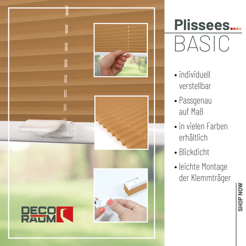 Klemmfix-Plissee blickdicht – ohne Bohren