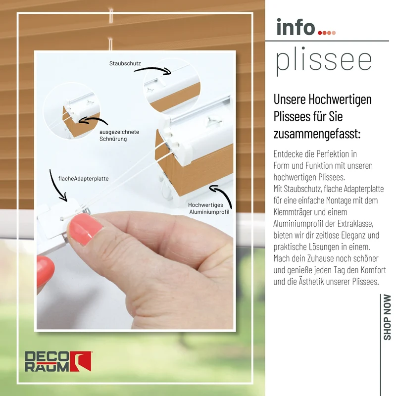 Klemmfix-Plissee blickdicht – ohne Bohren