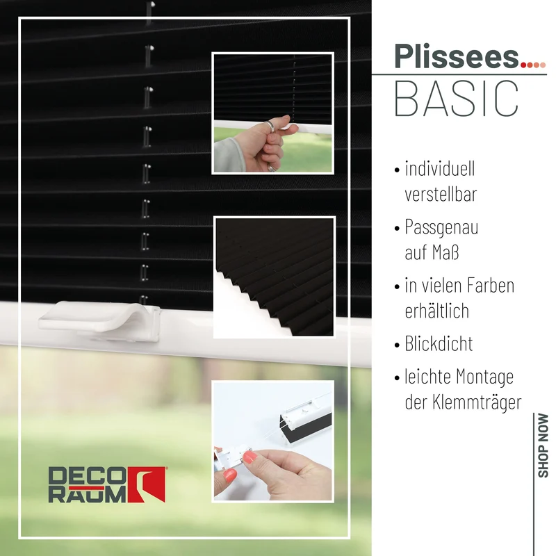 Klemmfix-Plissee blickdicht – ohne Bohren