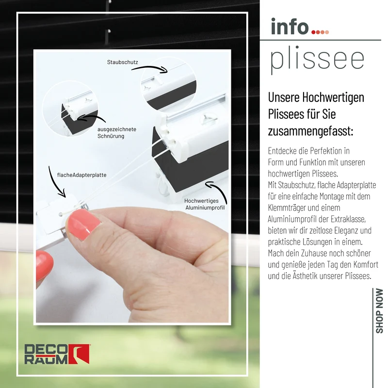 Klemmfix-Plissee blickdicht – ohne Bohren