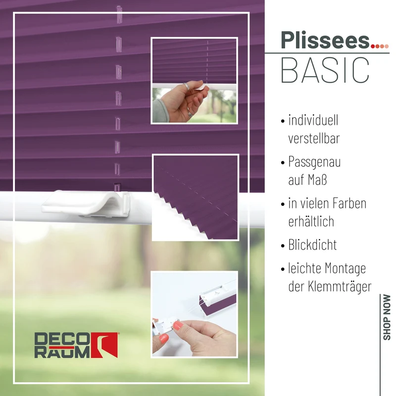 Klemmfix-Plissee blickdicht – ohne Bohren